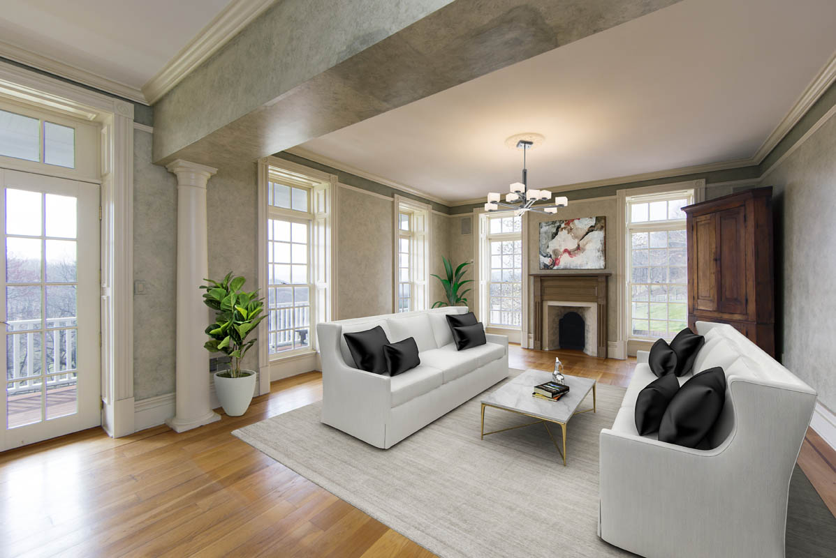 04 3 Fieldview Lane Tewksbury Township -- living room virtually staged