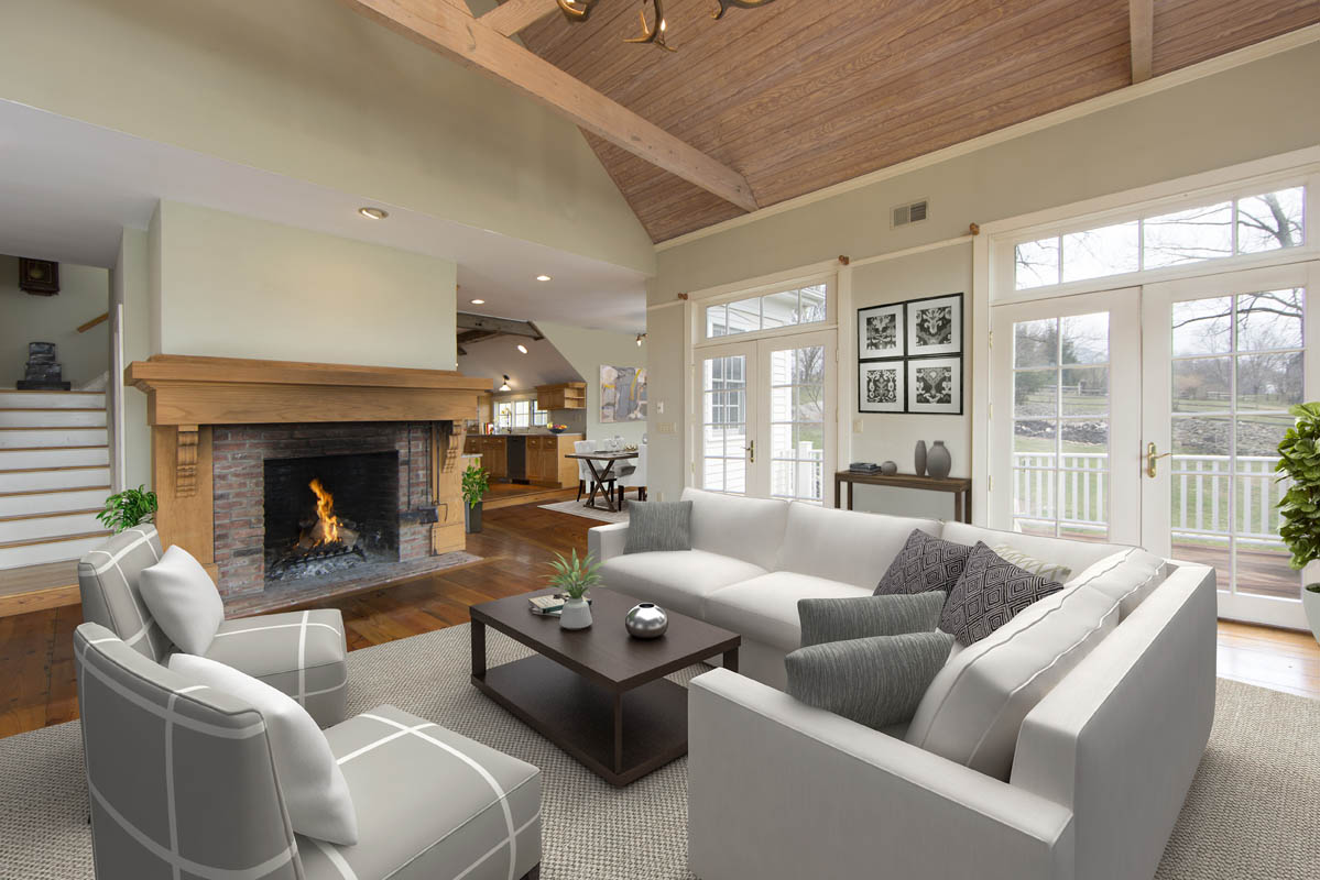 08 3 Fieldview Lane Tewksbury Township -- family room into kitchen virtually staged revision